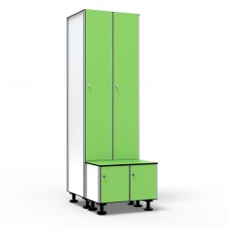 Phenolic Bench Locker, 1 Door 2 Modules