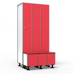 Phenolic Bench Locker, 1 Door 3 Modules