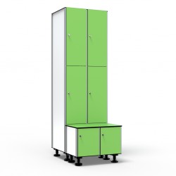 Phenolic Bench Locker, 2 Doors 2 Modules