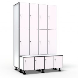 Phenolic Bench Locker, 2 Doors 4 Modules