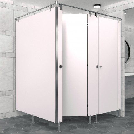 Cabine Sanitaire Stratifié Compact Inox 2F+G