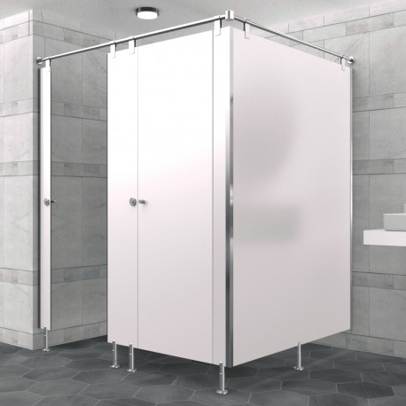 Cabine Sanitaire Stratifié Compact Inox 2FD